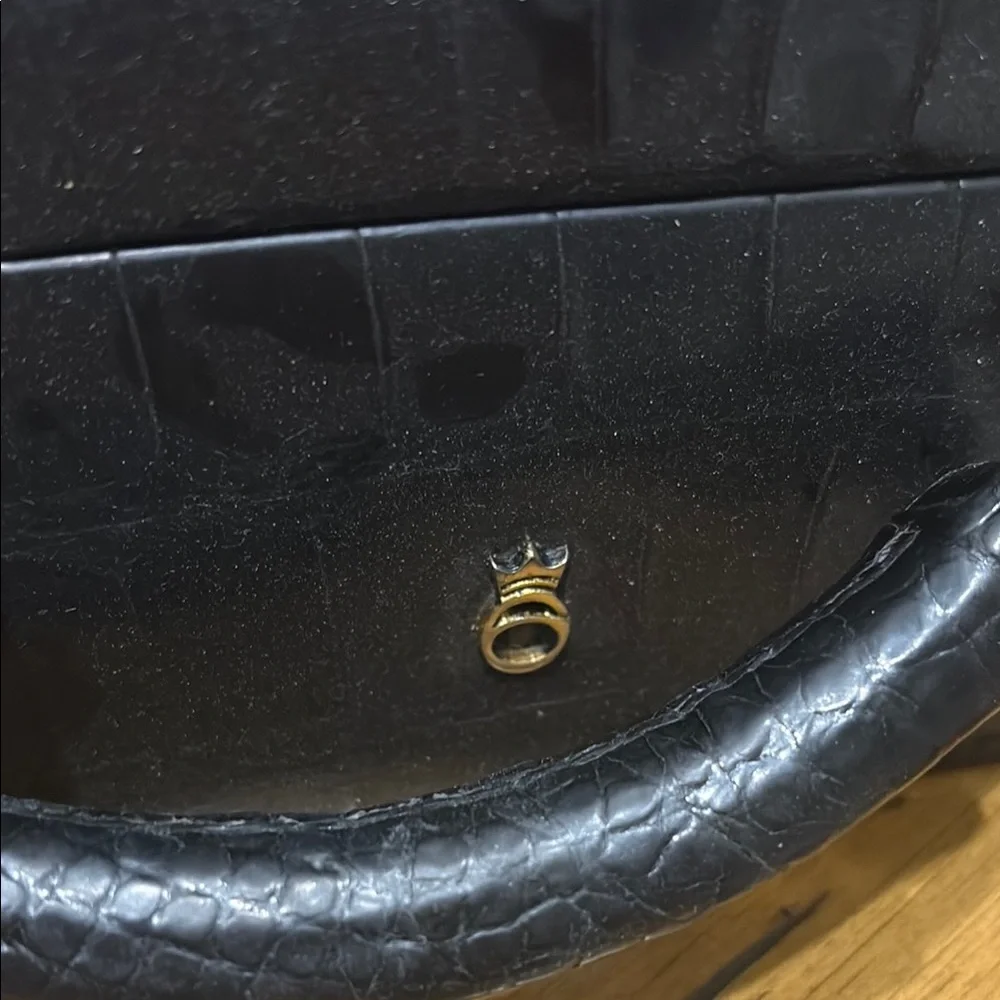LUXURY Fred’s of Paris (Jeweler) Black Crocodile-Embossed Leather Briefcase.